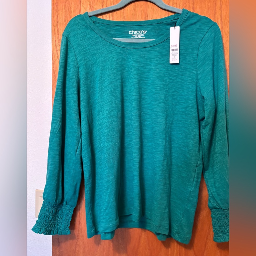 Chico's Teal Long Sleeve Women's Top Chico’s size 2